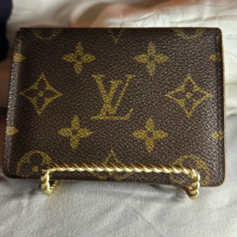 Stack- Louis Vuitton Identification Holder/Credit Card Holder. Two windows.